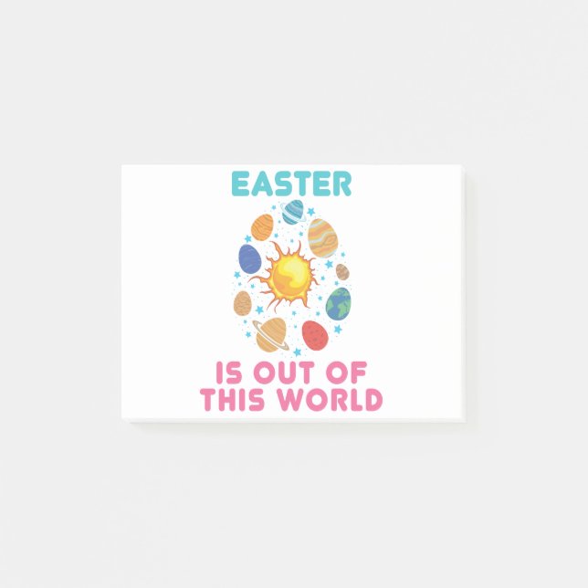 Ostern ist aus diesem Weltraumplaneten Post-it Klebezettel (Vorderseite)