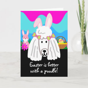 Ostern ist besser mit einem Niedlichen Poodle Hund Karte