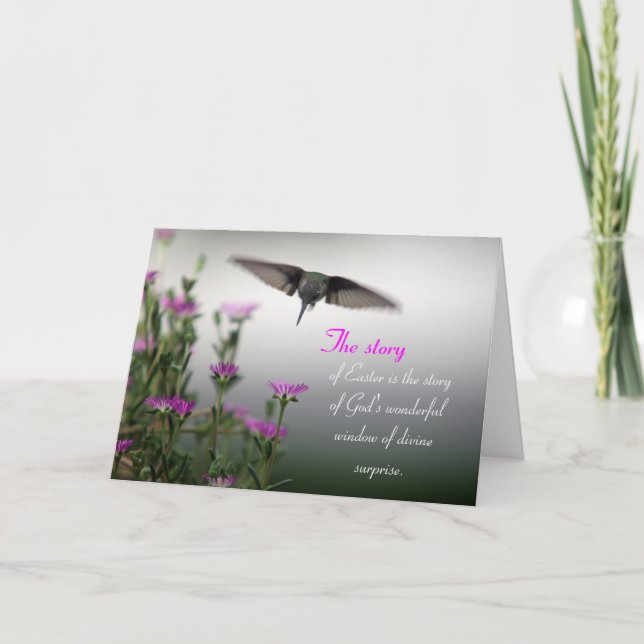 Ostern ist die Geschichte Feiertagskarte (Vorderseite)