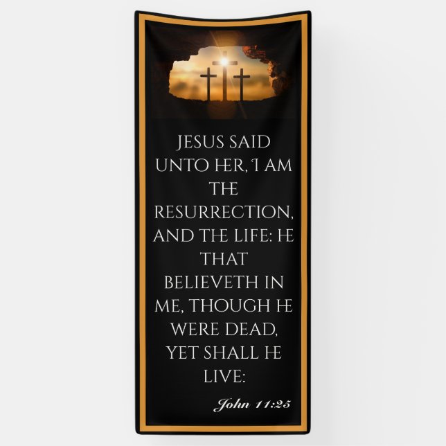 Ostern ist er Rised Drei Kreuzkirchen Banner (Vertikal)