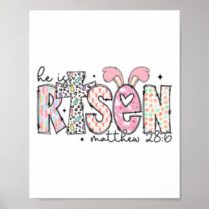Ostern ist er riskiert Jesus Christlichen Cross Mä Poster