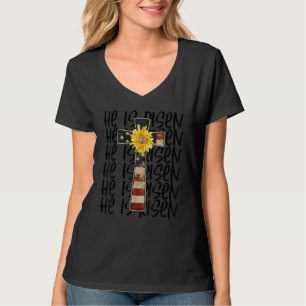 Ostern ist er rissen Jesus Kreuz Christlichen Spri T-Shirt