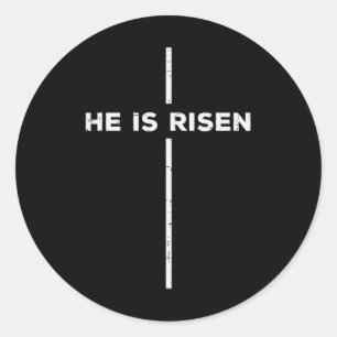 Ostern ist er rissen Kreuz Jesus religiöse Männer Runder Aufkleber