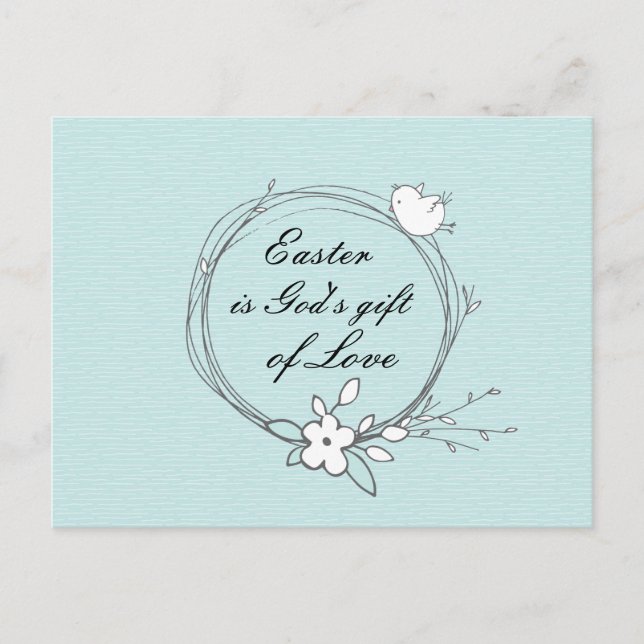 Ostern ist Gottes Gabe der Liebe, Schrift Johannes Postkarte (Vorderseite)