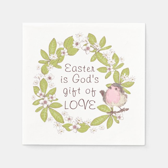 Ostern ist Gottes Geschenk der Liebe Blumenreath B Serviette (Vorderseite)