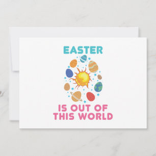Ostern ist jenseits dieses Weltraum-Planeten Feiertagskarte