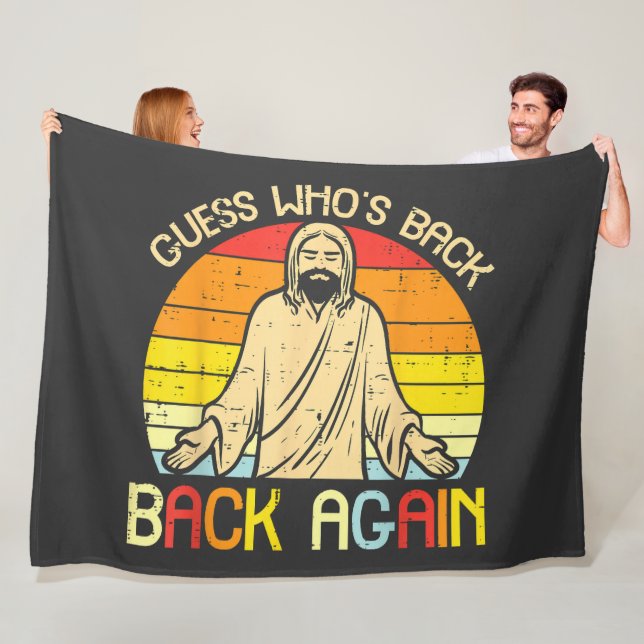 Ostern Jesus Errate Wer ist zurück Religiös Christ Fleecedecke (Beispiel)