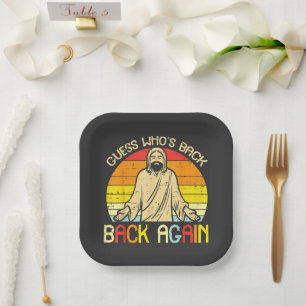 Ostern Jesus Errate Wer ist zurück Religiös Christ Pappteller