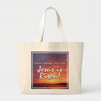 Ostern JESUS IS RISEN Landschaft Christlich Jumbo Stoffbeutel
