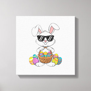 Ostern Jungen Mädchen Kinder Kleinkind Hase Kaninc Leinwanddruck
