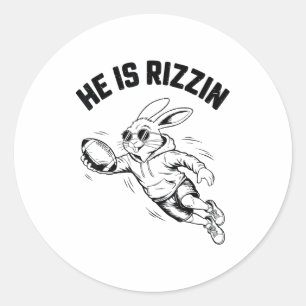 Ostern Jungs Er Ist Auferstanden Hase Gesicht Sonn Runder Aufkleber