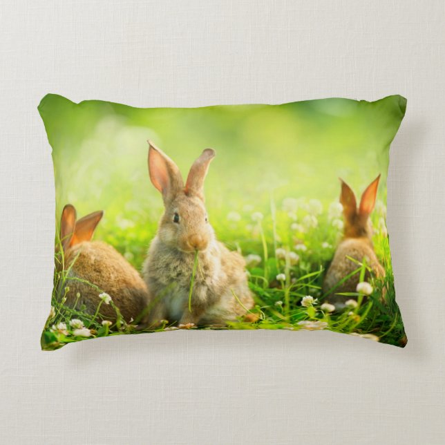 Ostern-Kaninchen Dekokissen (Vorderseite)