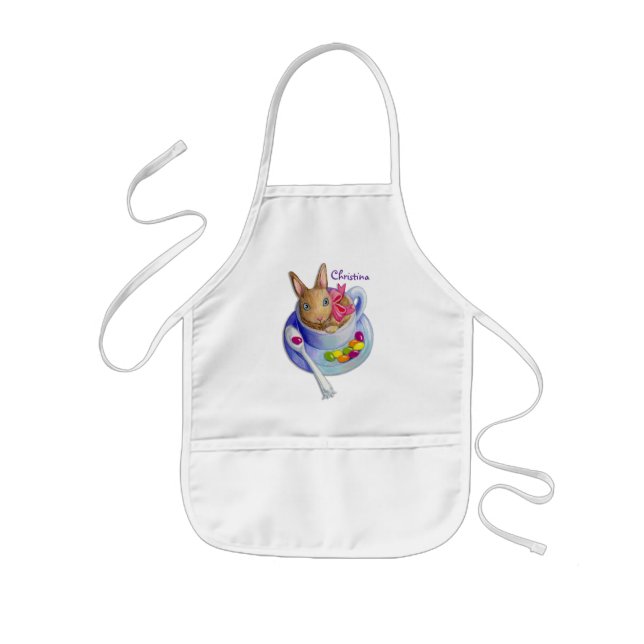 Ostern-Kaninchen in der Tee-Schale Kinderschürze (Vorne)