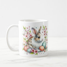 Ostern - Kaninchen mit Aquarellfarbe - Kaffeetasse