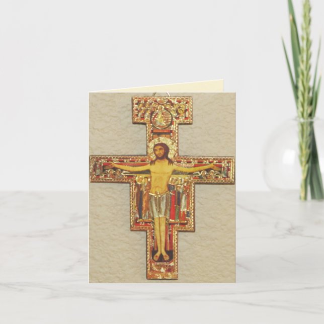 Ostern-Karte--Franziskanerkreuz Feiertagskarte (Vorderseite)