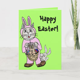 Ostern-Karte mit einer Katze beim Feiertagskarte