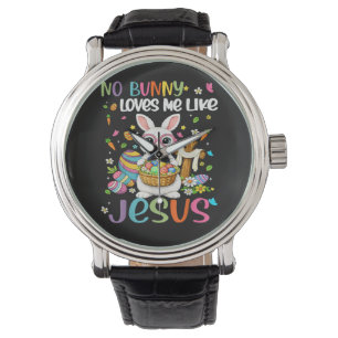 Ostern Kein Hase liebt mich wie Jesus Christlich Armbanduhr