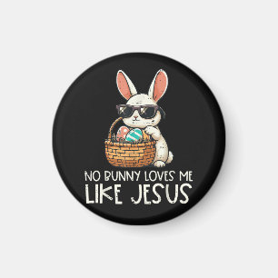 Ostern Kein Hase liebt mich wie Jesus Christlich Magnet