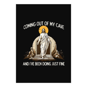 Ostern kommt aus meiner Höhle Jesus Fotodruck