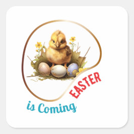 Ostern kommt - Christus Quadratischer Aufkleber