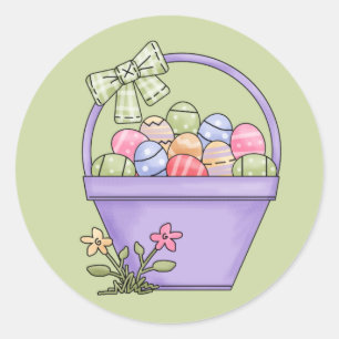 Ostern-Korb-Aufkleber Runder Aufkleber