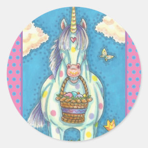 OSTERN KORB EINHORN, SÜßE PFERD STICKER