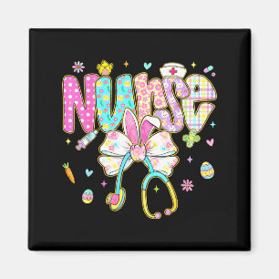 Ostern Krankenpflegerin Kokette Schleife Stethosko Magnet
