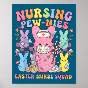 Ostern-Krankenschwester Retro-Hase Pflegeteam süße Poster