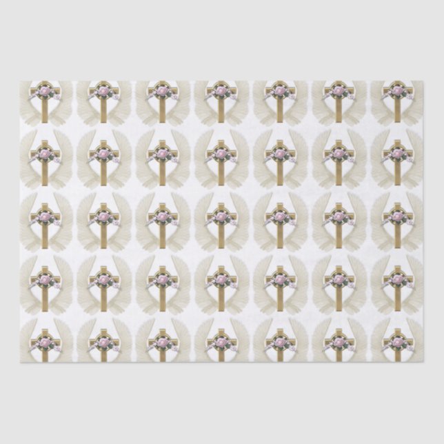 Ostern-Kreuz mit Engel wings Seidenpapier (Vorderseite)