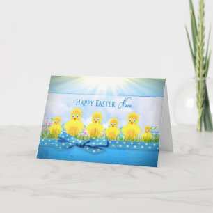 OSTERN-KÜKEN - NICHTE - BLUE/YELLOW FEIERTAGSKARTE