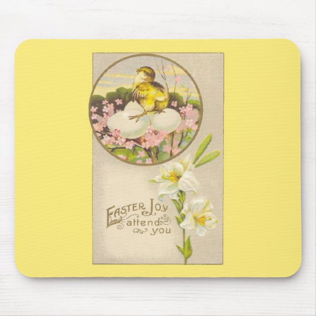 Ostern - Küken u. Eier Up einen Baum - antike Mousepad (Vorne)