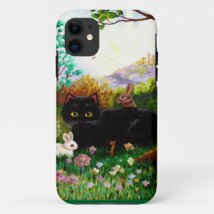 Ostern-Kunst-schwarze Katzen-Häschen christliches Case-Mate iPhone Hülle