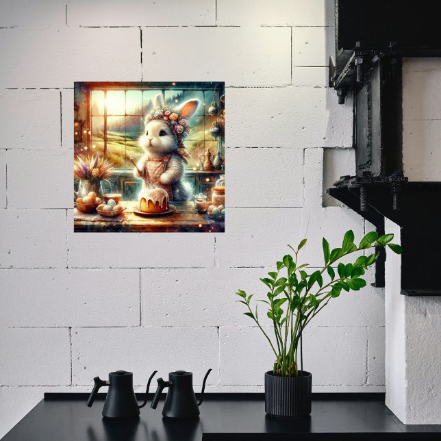 Ostern Leckereien mit Niedlichem Watercolor Bunny  Poster (Von Creator hochgeladen)