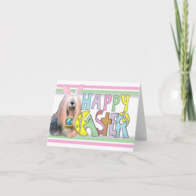 Ostern Lhasa Apso Feiertagskarte (Vorderseite)