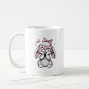 Ostern Mädchen Süße Hase Gesicht Rosa Ostern Kinde Kaffeetasse