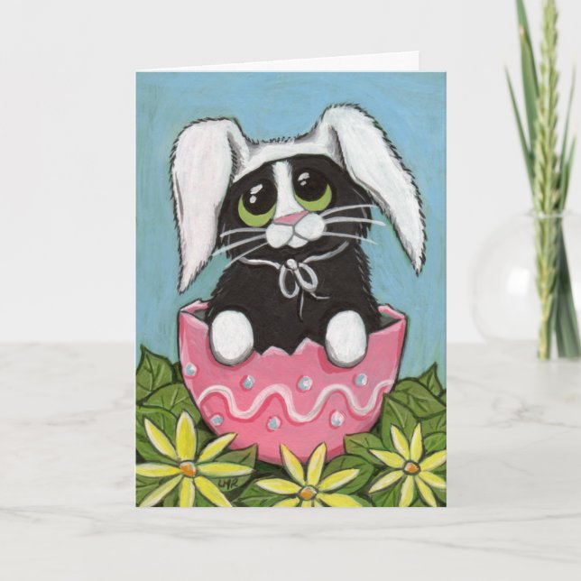 Ostern-Miezekatze-Gruß-Karte Feiertagskarte (Vorderseite)