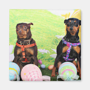 Ostern - minimales Button - Zena und Gidget Magnet