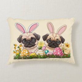 Ostern Mops Hunde Sonnige Ohren Dekokissen