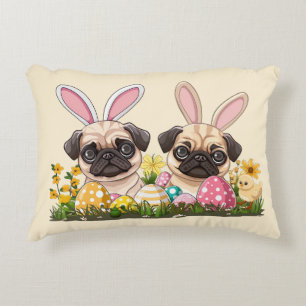 Ostern Mops Hunde Sonnige Ohren Dekokissen