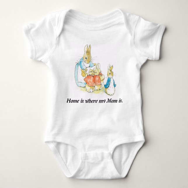 Ostern, Mutterkaninchen Beatrix-Töpferbabybodysuit Baby Strampler (Vorderseite)