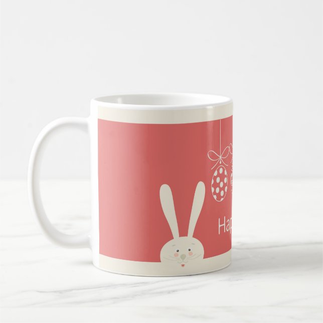 Ostern Niedlich Bunny Cartoons Frühjahr Urlaub Kaffeetasse (Links)