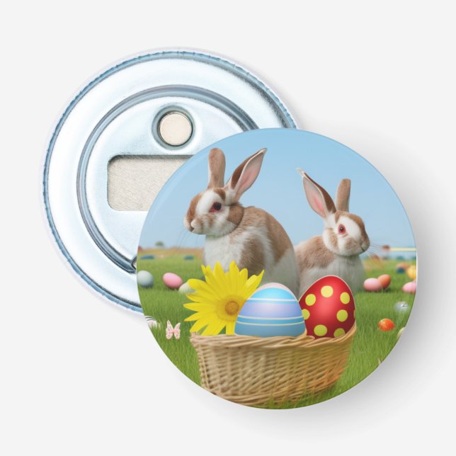 Ostern Niedlich Bunny für eine positive Stimmung Flaschenöffner (Vorderseite)