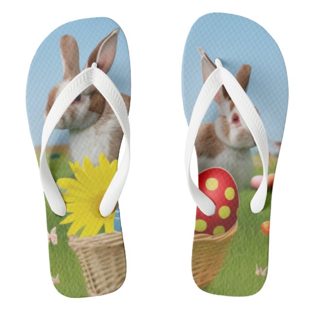 Ostern Niedlich Bunny für eine positive Stimmung Flip Flops (Fußbett)