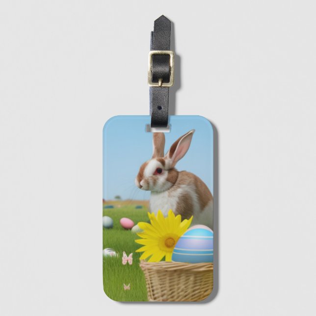 Ostern Niedlich Bunny für eine positive Stimmung Gepäckanhänger (Vorderseite Vertikal)
