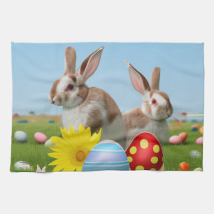 Ostern Niedlich Bunny für eine positive Stimmung Geschirrtuch