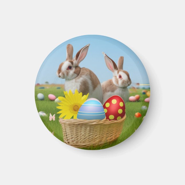 Ostern Niedlich Bunny für eine positive Stimmung Magnet (Vorne)