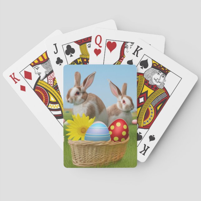 Ostern Niedlich Bunny für eine positive Stimmung Spielkarten (Rückseite)