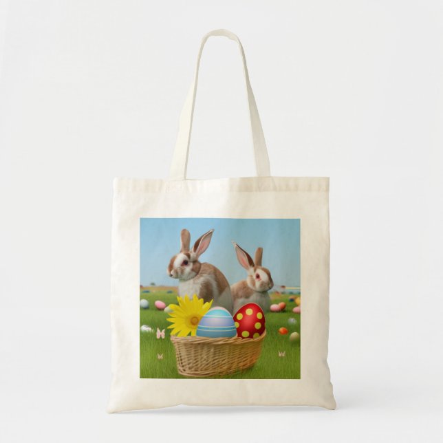 Ostern Niedlich Bunny für eine positive Stimmung Tragetasche (Vorne)