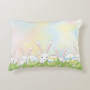 Ostern niedlicher Hase und Eier Dekokissen