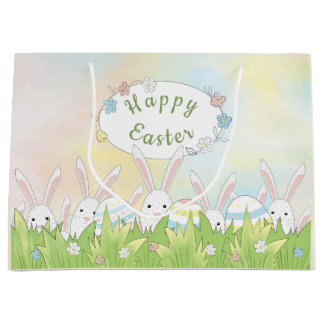 Ostern niedlicher Hase und Eier Große Geschenktüte